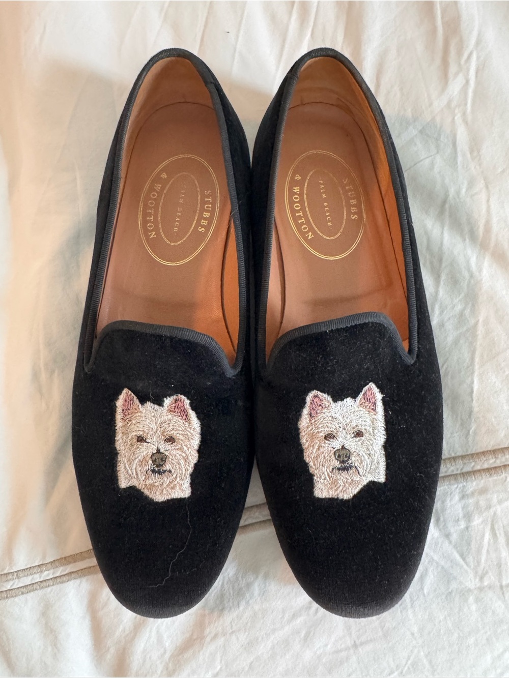 Men’s Stubbs and Wootton Black Velvet Westie Loafers